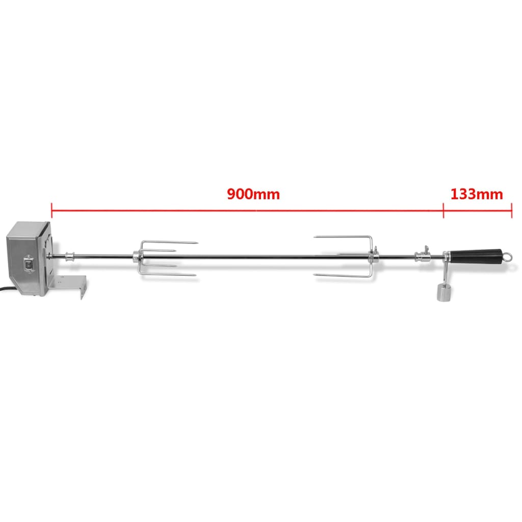 vidaXL Broche à rôtir avec moteur 900 mm Acier