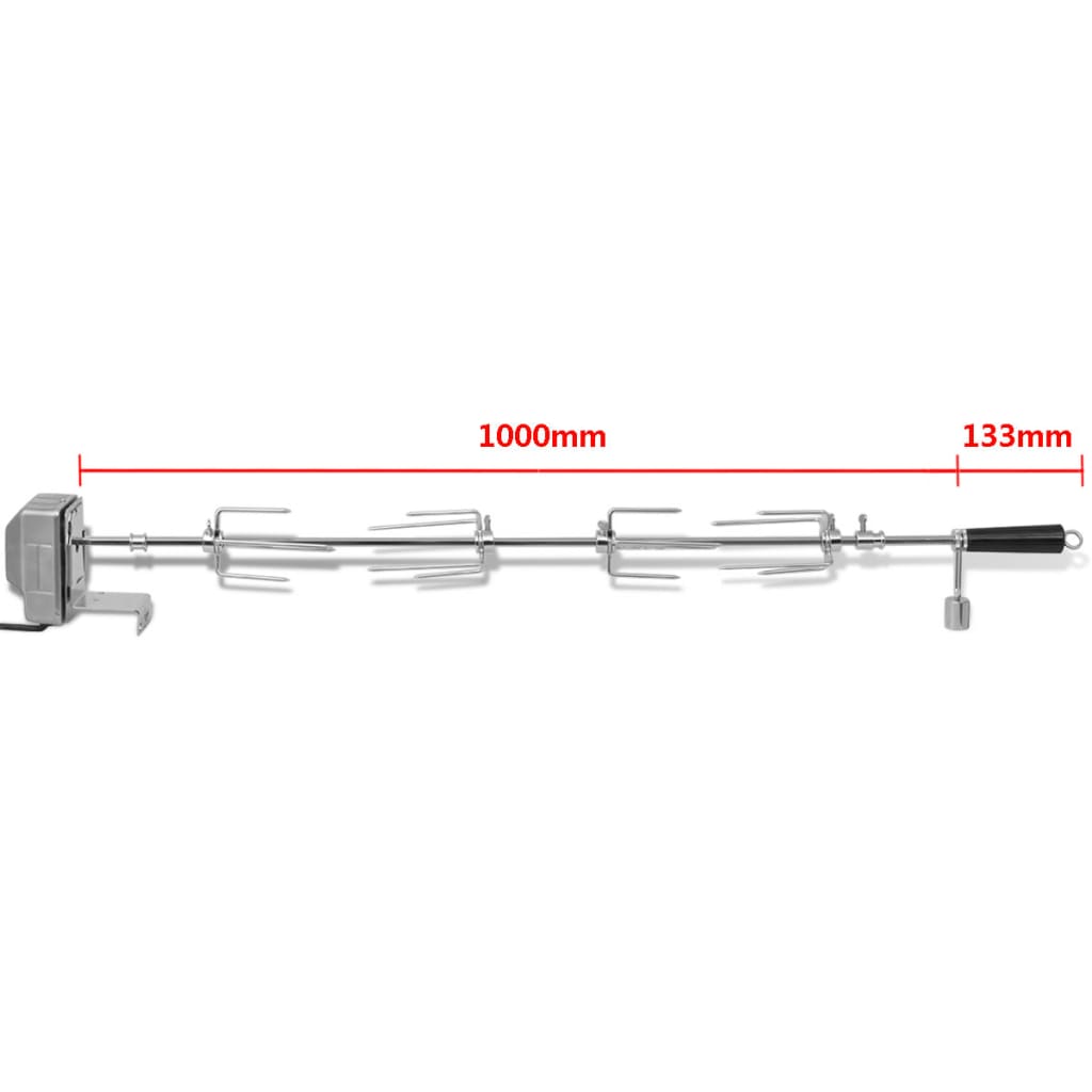 vidaXL Broche à rôtir avec moteur 1000 mm Acier