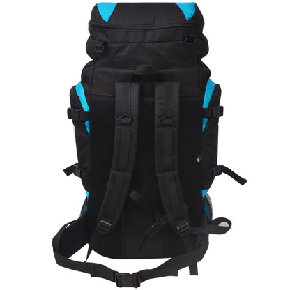 vidaXL Sac à dos de randonnée XXL 75 L Noir et bleu
