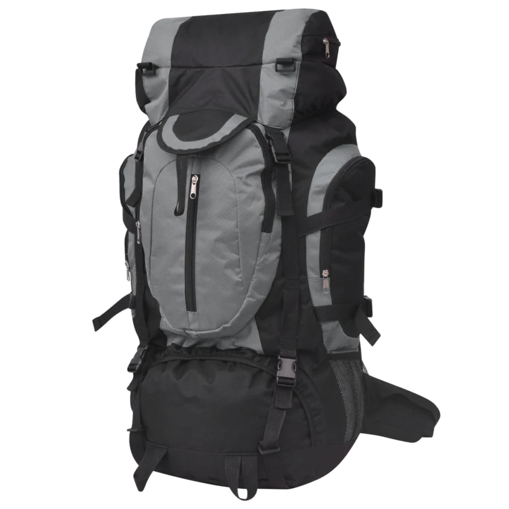 vidaXL Sac à dos de randonnée XXL 75 L Noir et gris