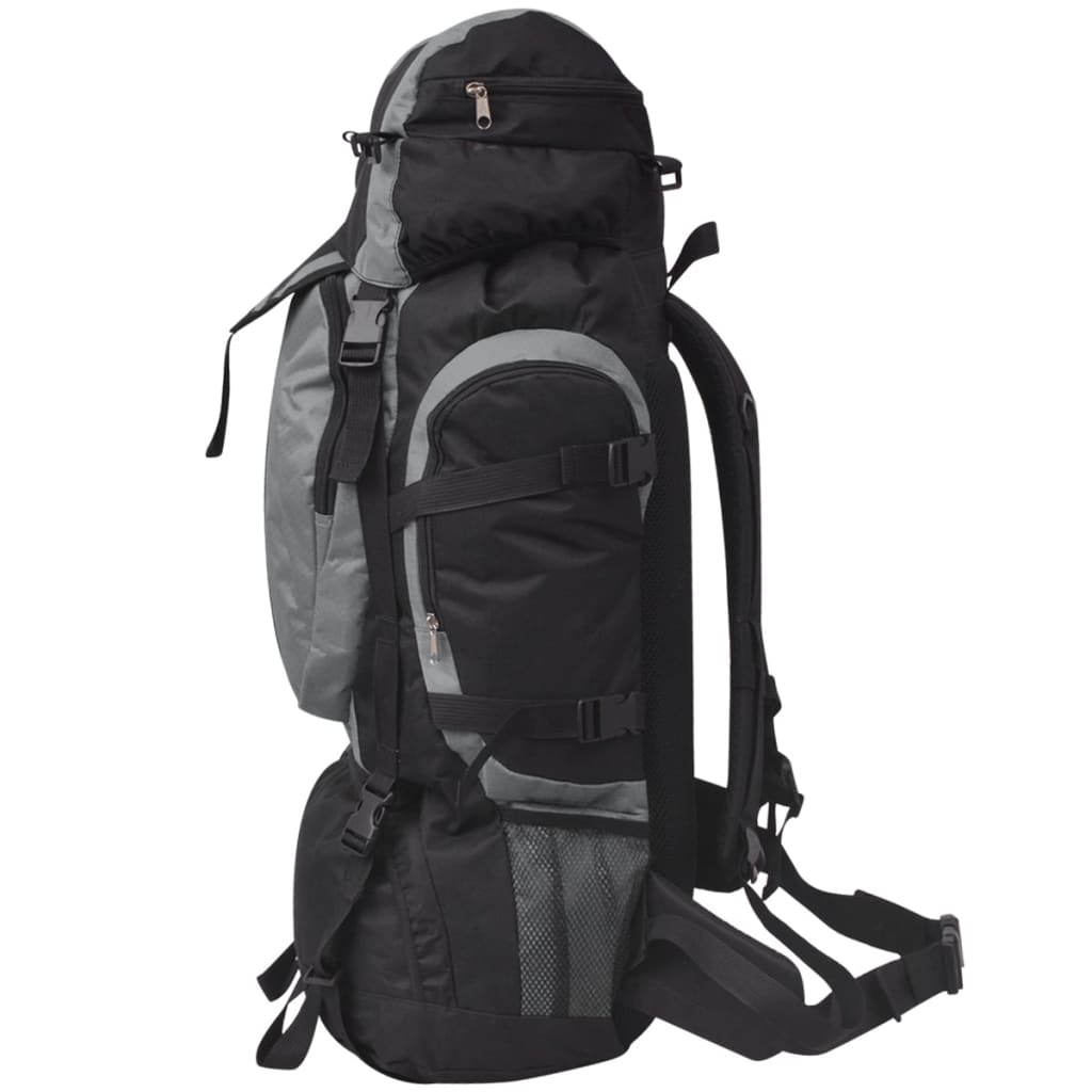 vidaXL Sac à dos de randonnée XXL 75 L Noir et gris