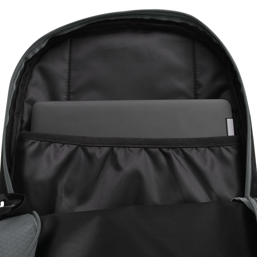 vidaXL Sac à dos d'école 40 L noir et gris
