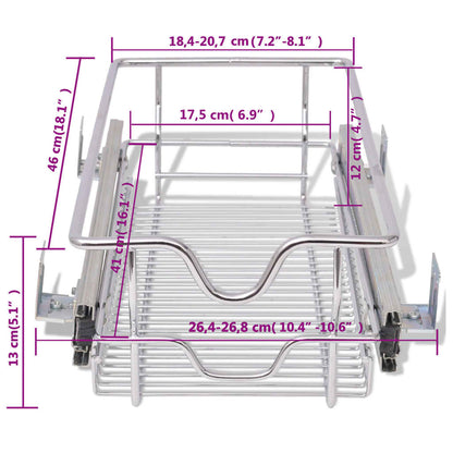 vidaXL Panier en treillis métallique 2 pcs 300 mm Argenté