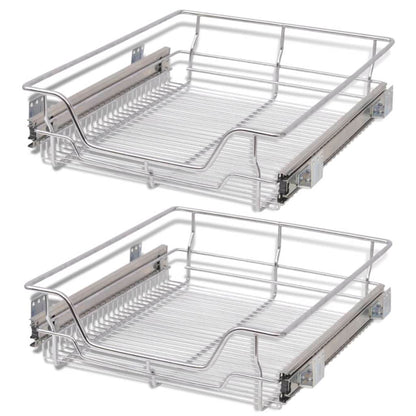 vidaXL Panier en treillis métallique 2 pcs 500 mm Argenté