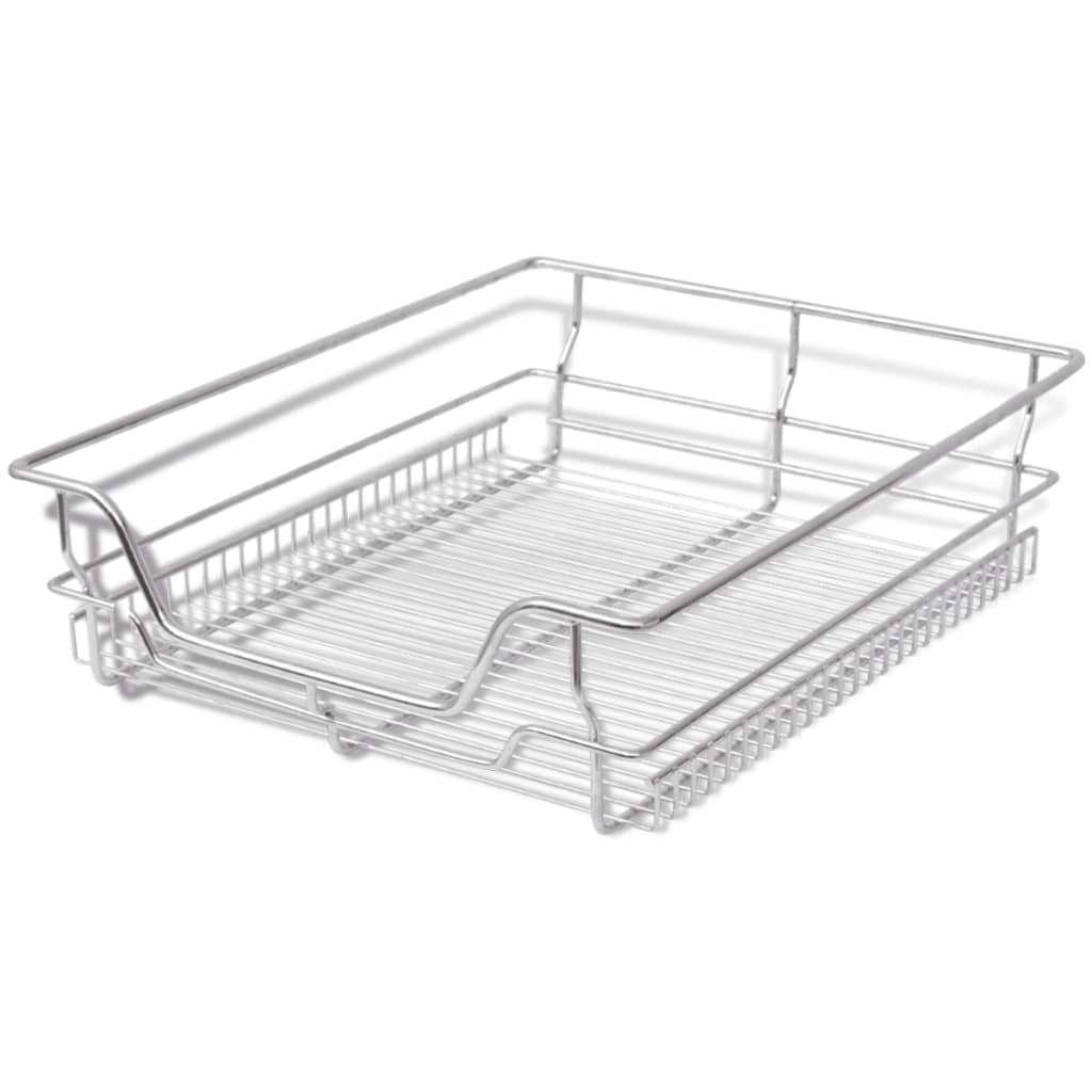 vidaXL Panier en treillis métallique 2 pcs 500 mm Argenté