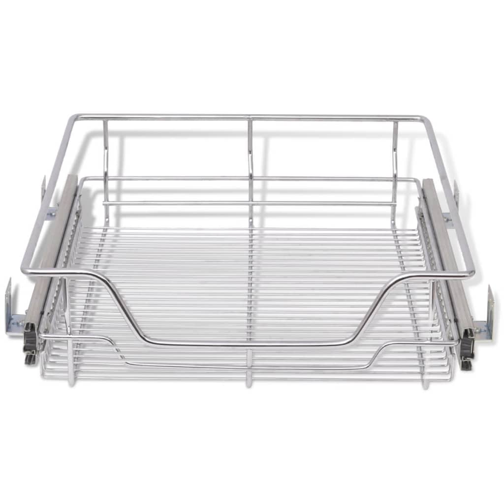 vidaXL Panier en treillis métallique 2 pcs 500 mm Argenté