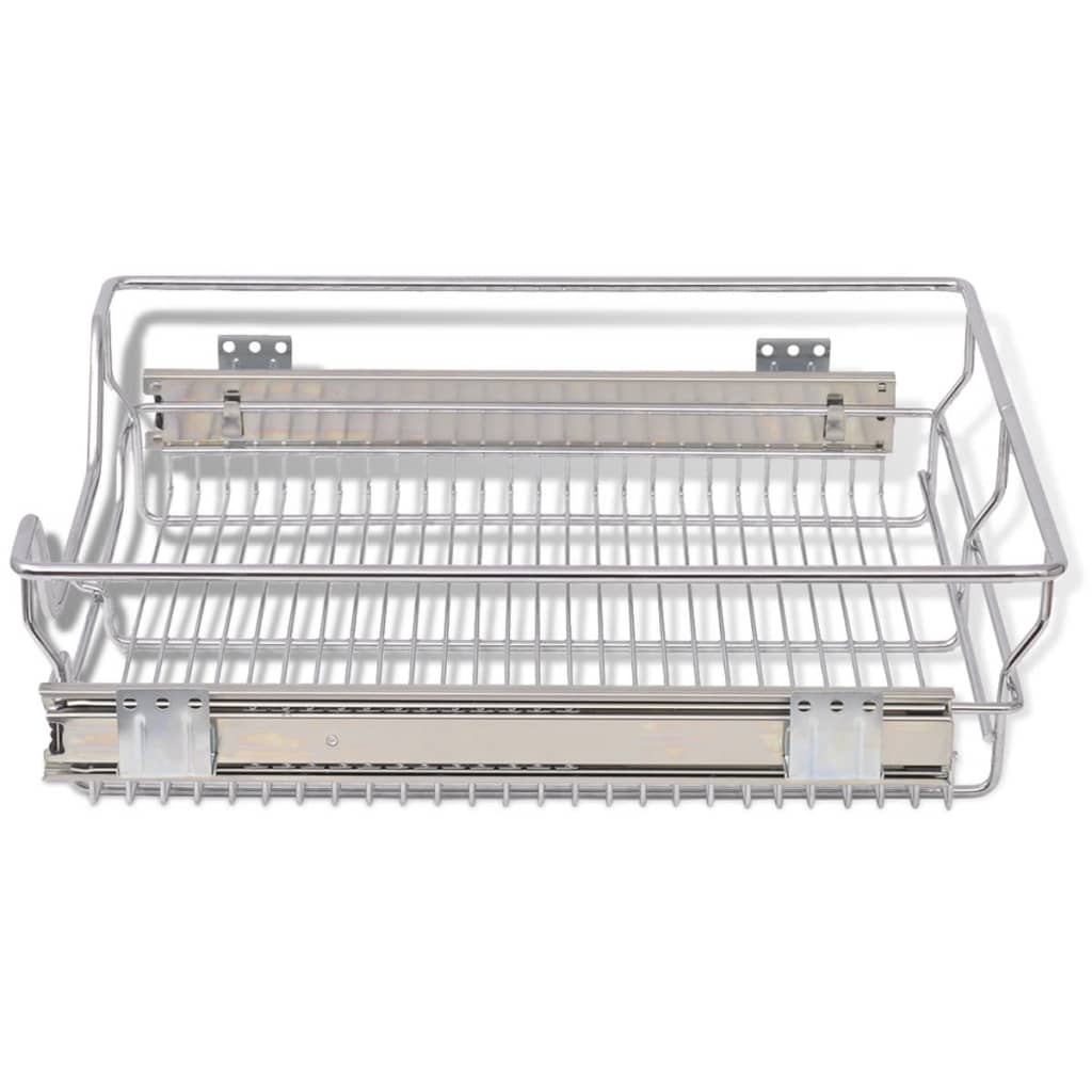 vidaXL Panier en treillis métallique 2 pcs 500 mm Argenté