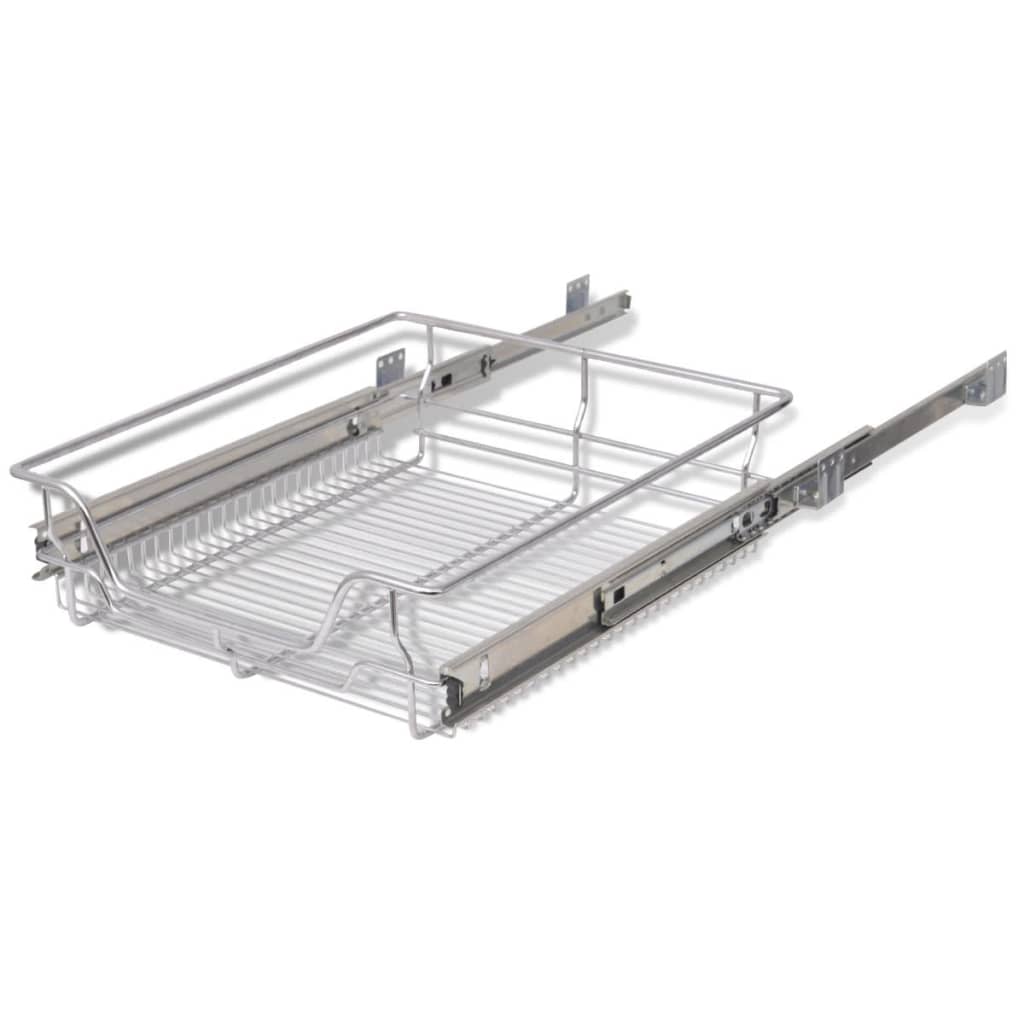 vidaXL Panier en treillis métallique 2 pcs 500 mm Argenté