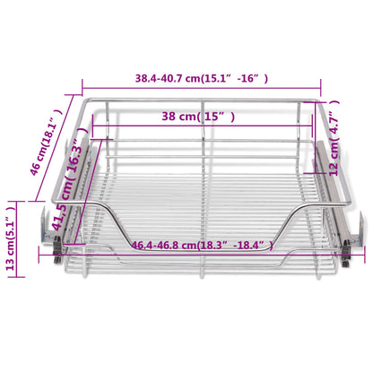 vidaXL Panier en treillis métallique 2 pcs 500 mm Argenté