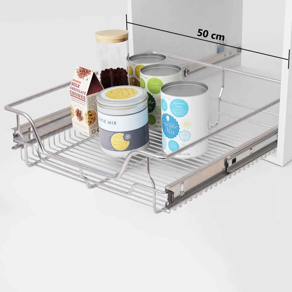 vidaXL Panier en treillis métallique 2 pcs 500 mm Argenté