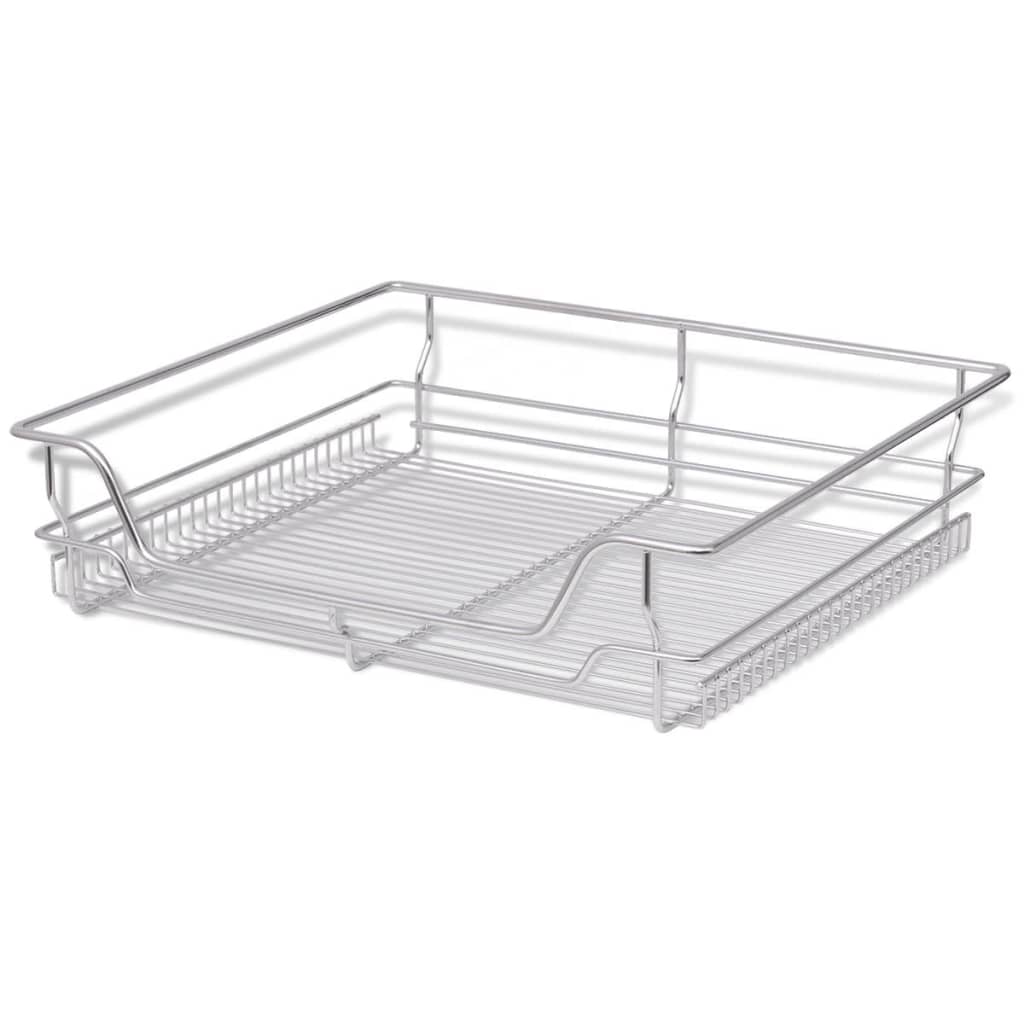 vidaXL Panier en treillis métallique 2 pcs 600 mm Argenté