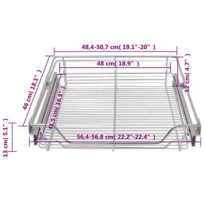 vidaXL Panier en treillis métallique 2 pcs 600 mm Argenté