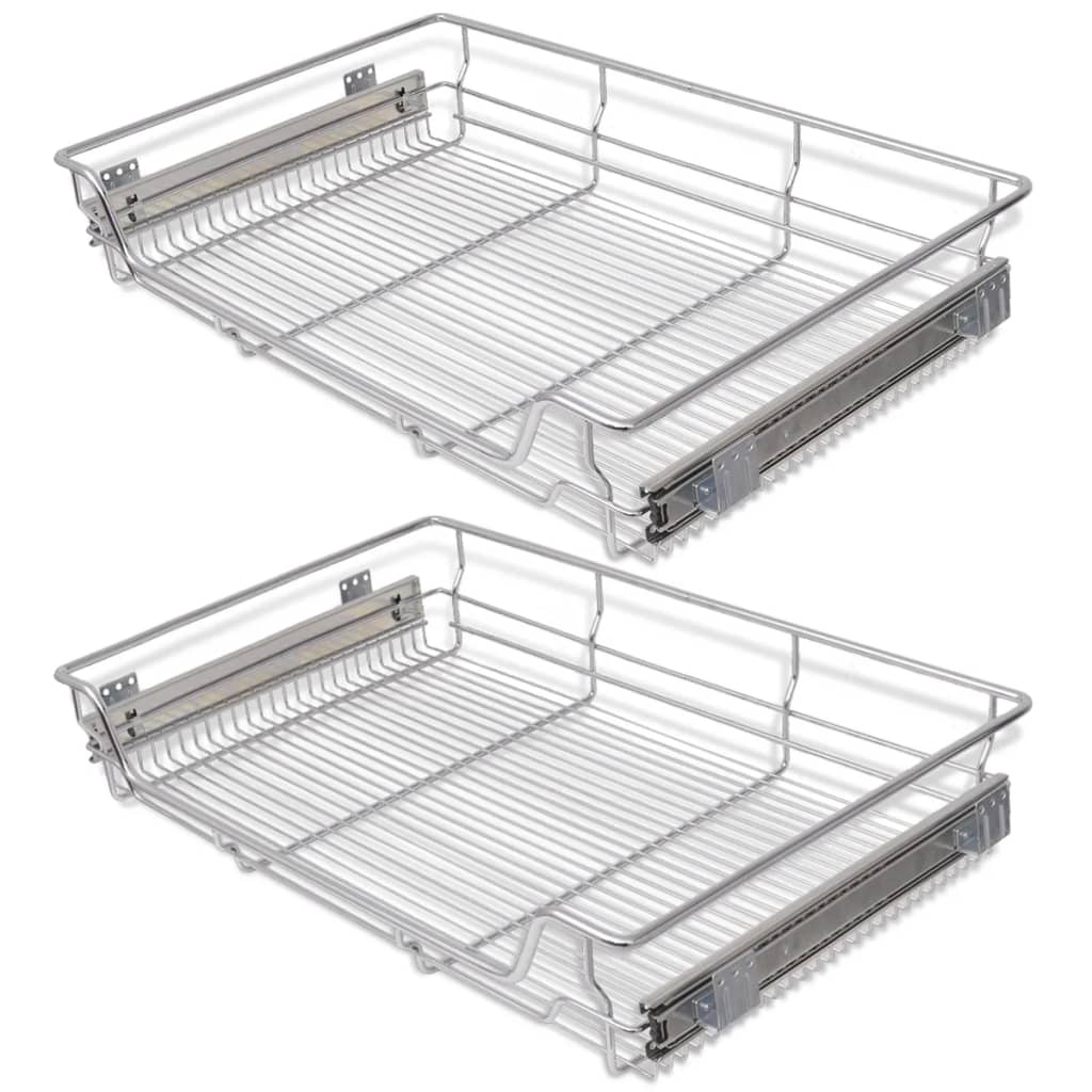 vidaXL Panier en treillis métallique 2 pcs 800 mm Argenté