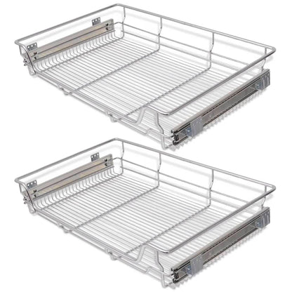 vidaXL Panier en treillis métallique 2 pcs 800 mm Argenté