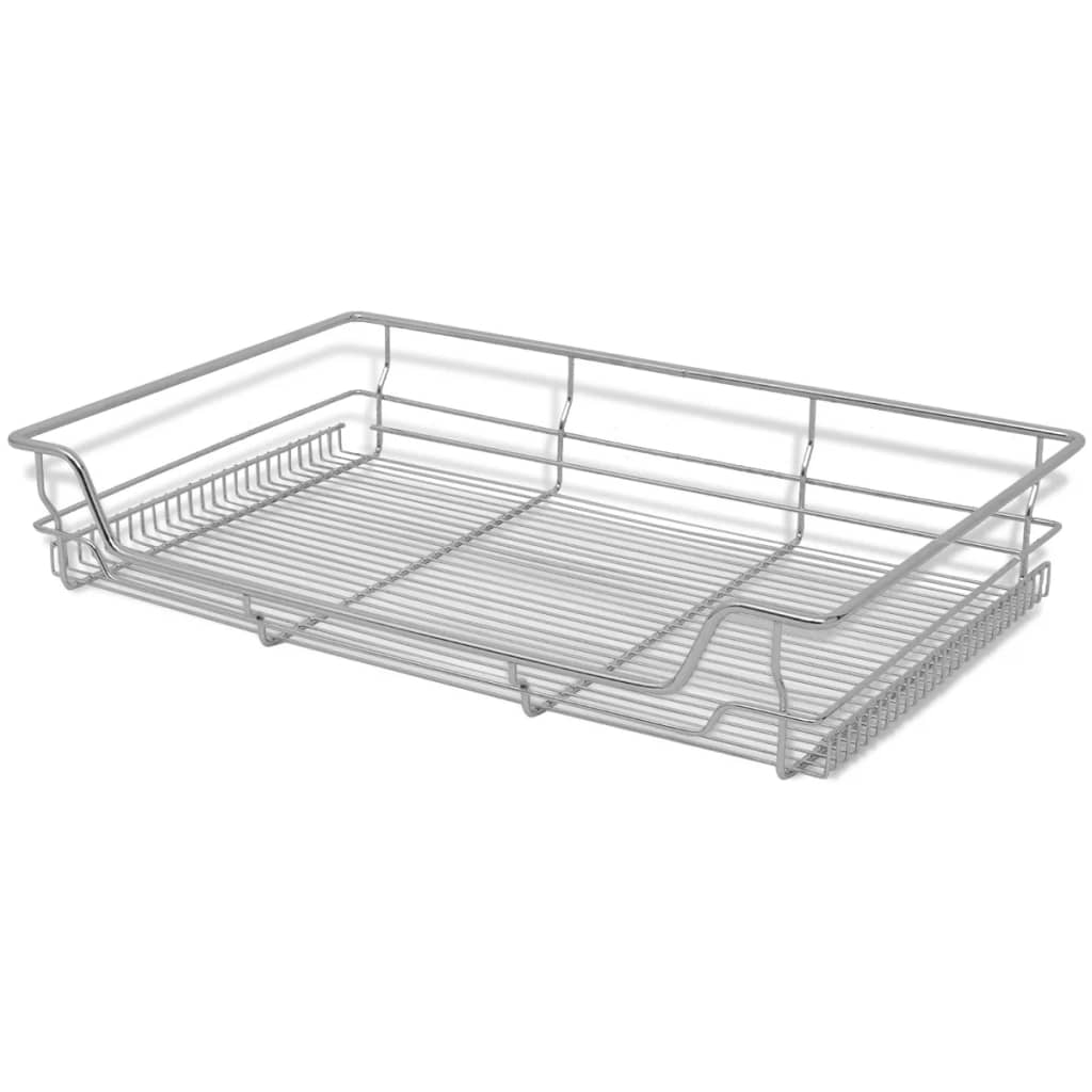 vidaXL Panier en treillis métallique 2 pcs 800 mm Argenté