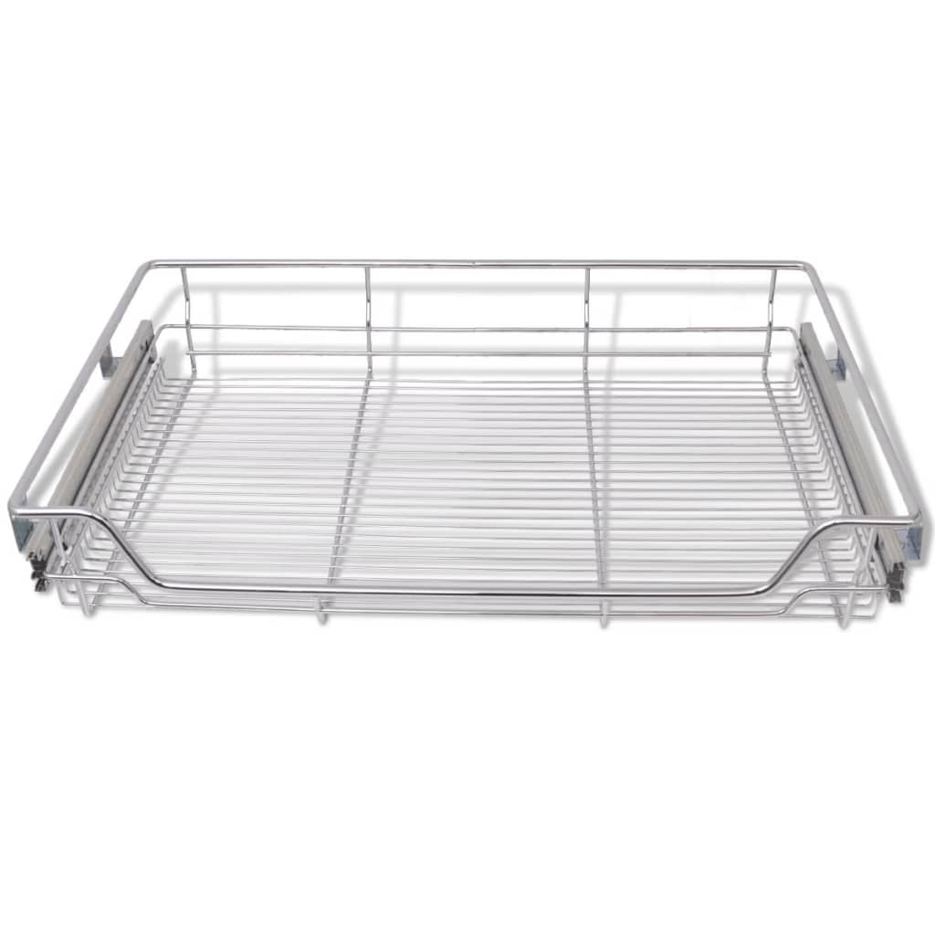 vidaXL Panier en treillis métallique 2 pcs 800 mm Argenté