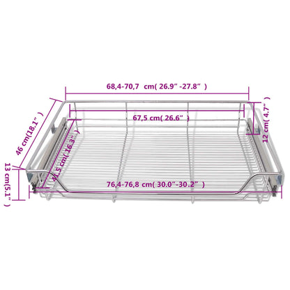 vidaXL Panier en treillis métallique 2 pcs 800 mm Argenté