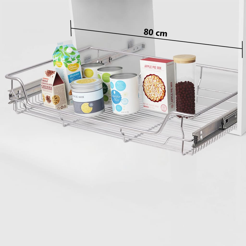 vidaXL Panier en treillis métallique 2 pcs 800 mm Argenté