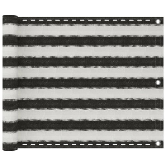 vidaXL Écran de balcon en PEHD 75x400 cm Anthracite et blanc