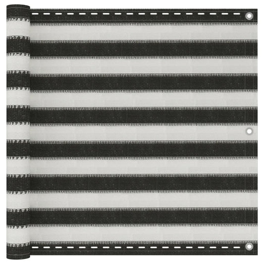 vidaXL Écran de balcon en PEHD 90 x 600 cm Anthracite et blanc