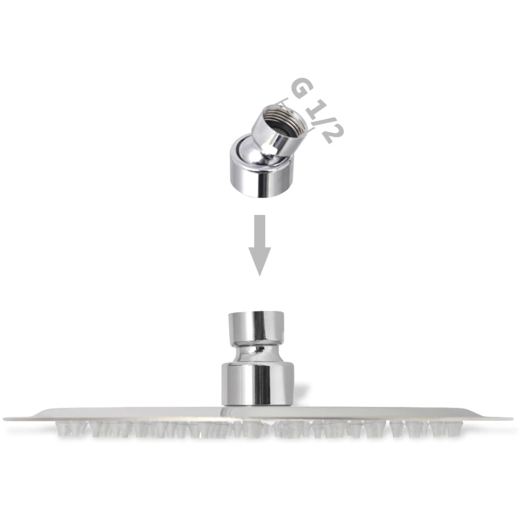 vidaXL Tête de douche plongeante ronde en acier inoxydable 20 cm