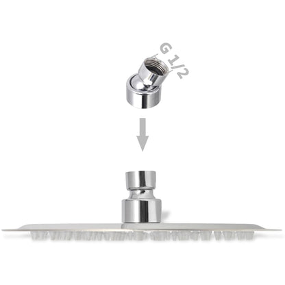 vidaXL Tête de douche plongeante ronde en acier inoxydable 20 cm
