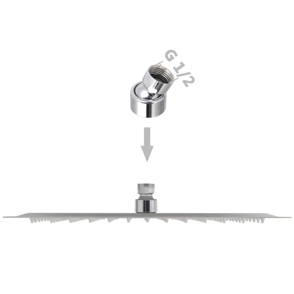 vidaXL Tête de douche plongeante carrée en acier inoxydable 30x30 cm