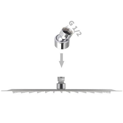 vidaXL Tête de douche plongeante carrée en acier inoxydable 30x30 cm