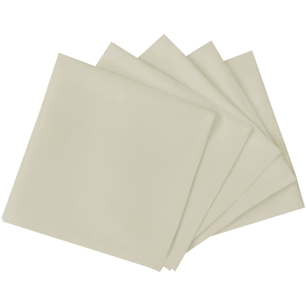 vidaXL Serviettes de table 10 pcs Crème 50x50 cm