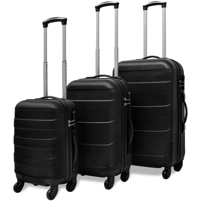 vidaXL Ensemble de valises rigides 3 pcs Noir 45,5/55/66 cm