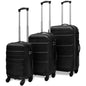 vidaXL Ensemble de valises rigides 3 pcs Noir 45,5/55/66 cm