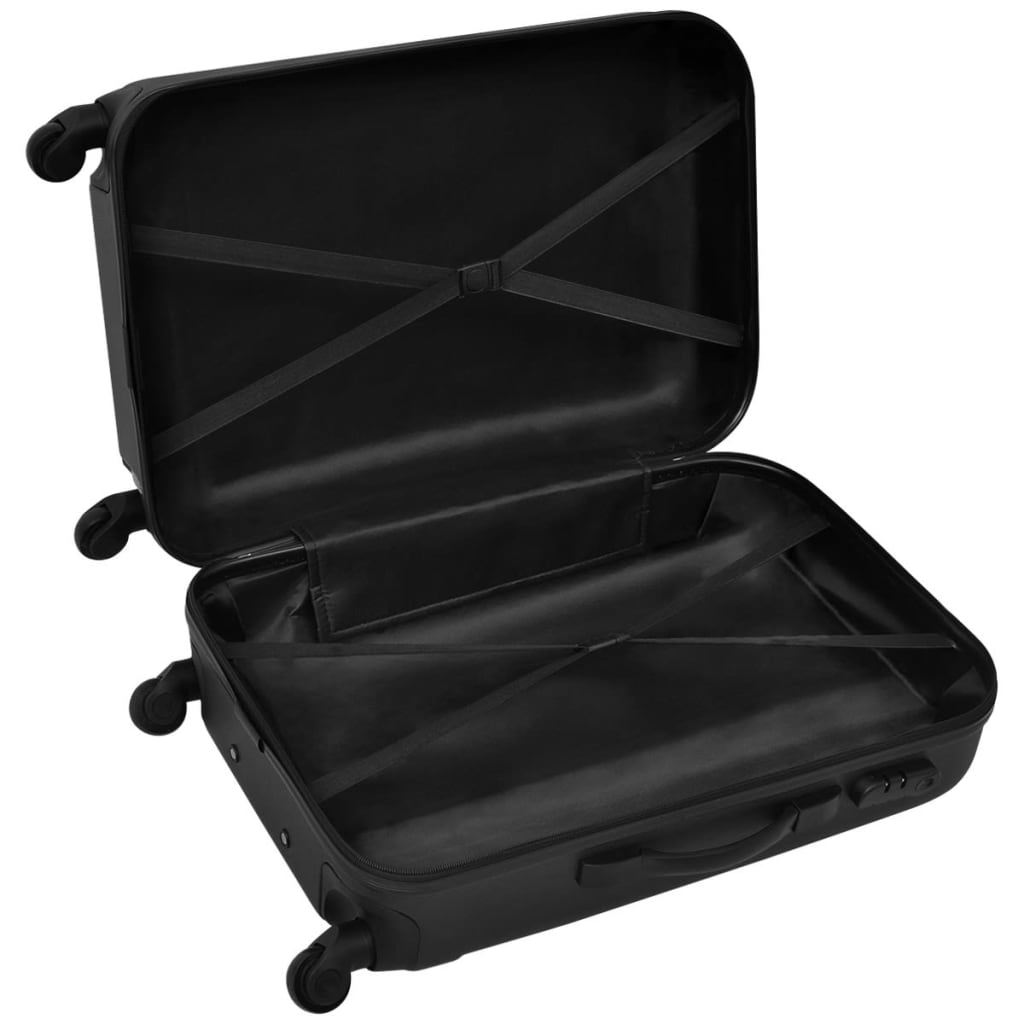 vidaXL Ensemble de valises rigides 3 pcs Noir 45,5/55/66 cm