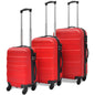 vidaXL Valise rigide 3 pièces Rouge 45,5/55/66 cm