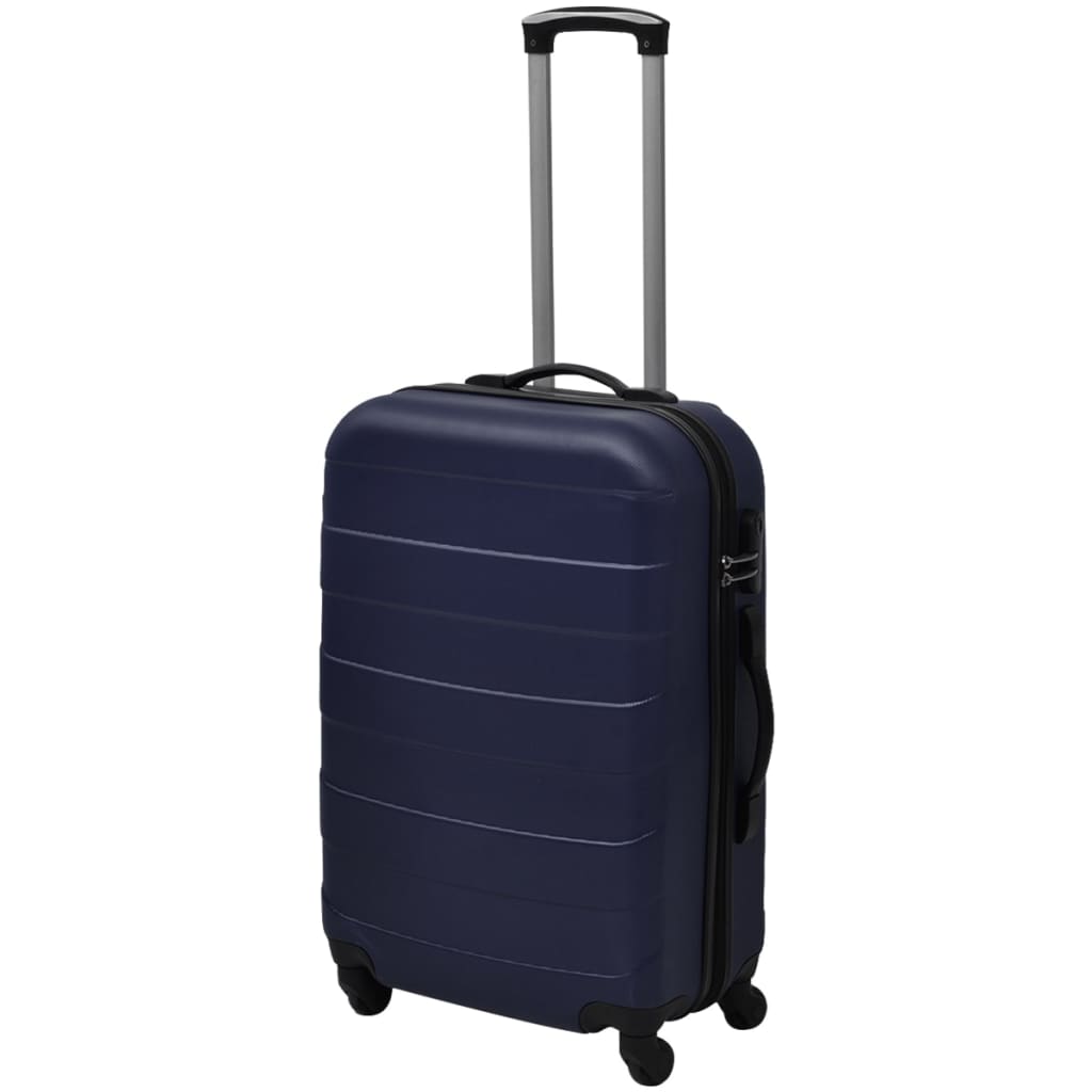 vidaXL Valise rigide 3 pièces Bleu 45,5/55/66 cm