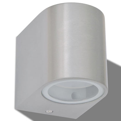 vidaXL Applique murale LED d'extérieur 2 pièces Ronde vers le bas