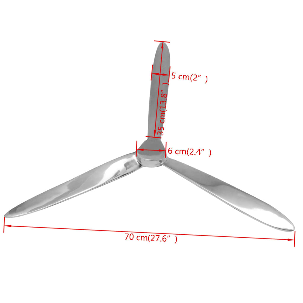vidaXL Hélice murale Aluminium Argenté 70 cm