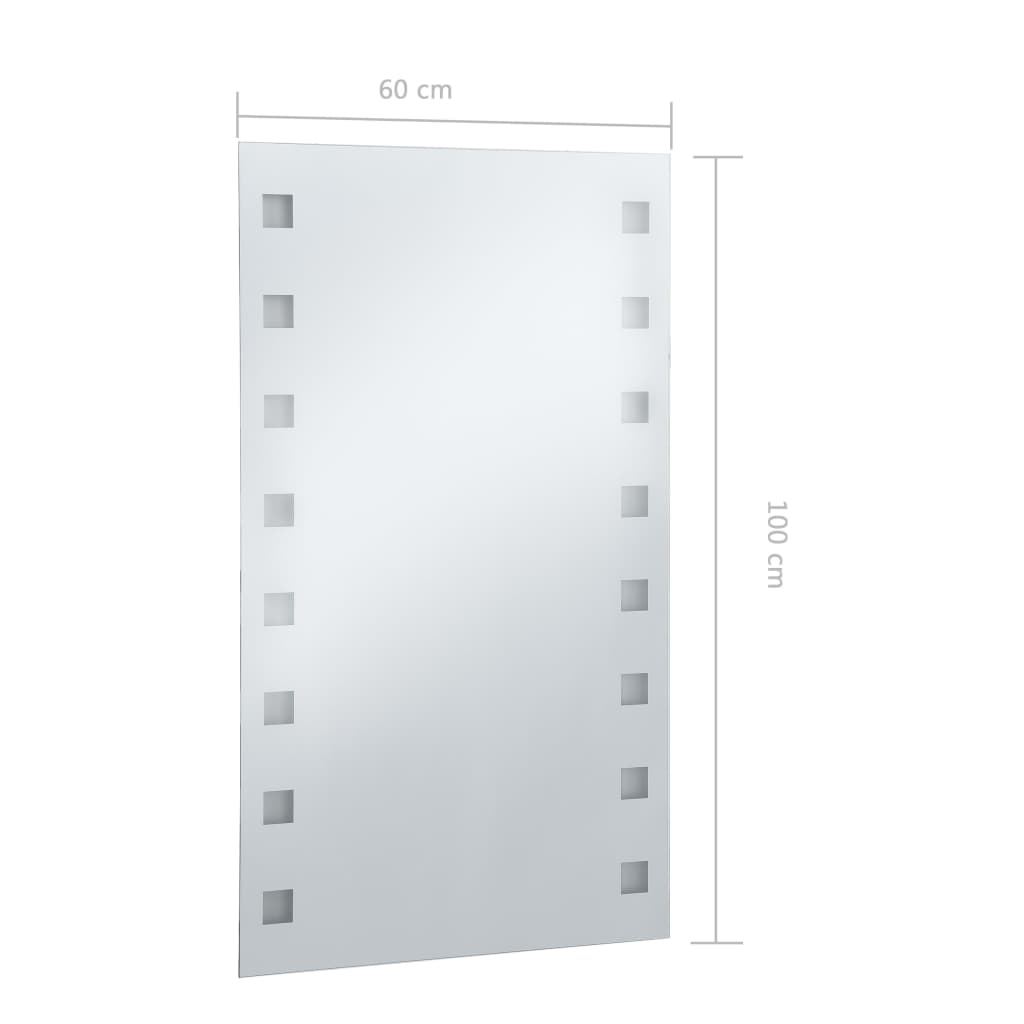 vidaXL Miroir mural à LED pour salle de bains 60x100 cm