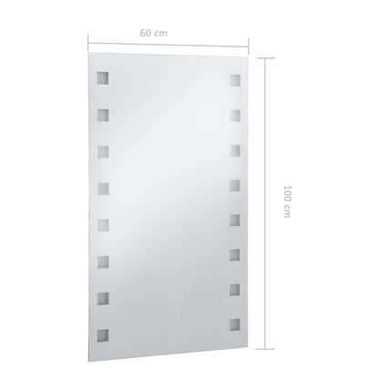 vidaXL Miroir mural à LED pour salle de bains 60x100 cm