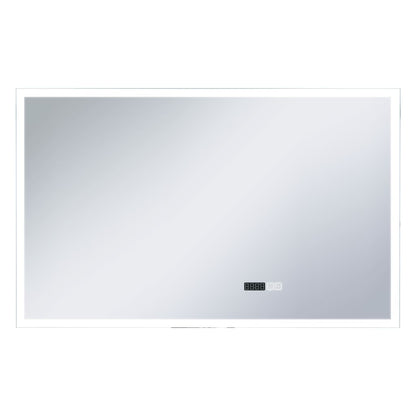 vidaXL Miroir à LED et capteur tactile et affichage d'heure 100x60 cm