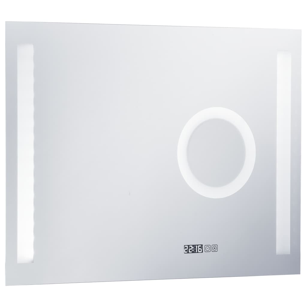 vidaXL Miroir mural à LED de salle de bain et capteur tactile 80x60 cm
