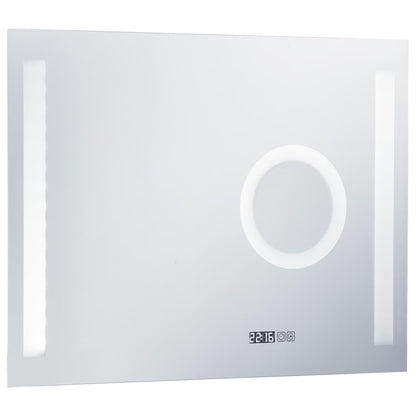 vidaXL Miroir mural à LED de salle de bain et capteur tactile 80x60 cm
