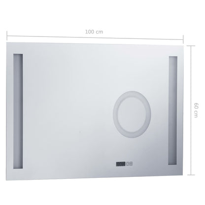 vidaXL Miroir mural à LED de salle de bain et capteur tactile 100x60cm