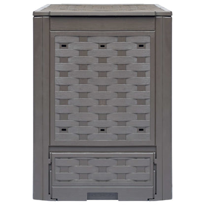 vidaXL Composteur de jardin Marron 60x60x83 cm 300 L Plastique rotin