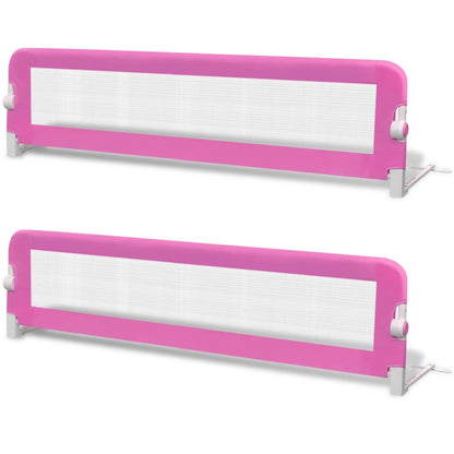 vidaXL Barrière de lit de sécurité pour tout-petits 2pcs Rose 150x42cm
