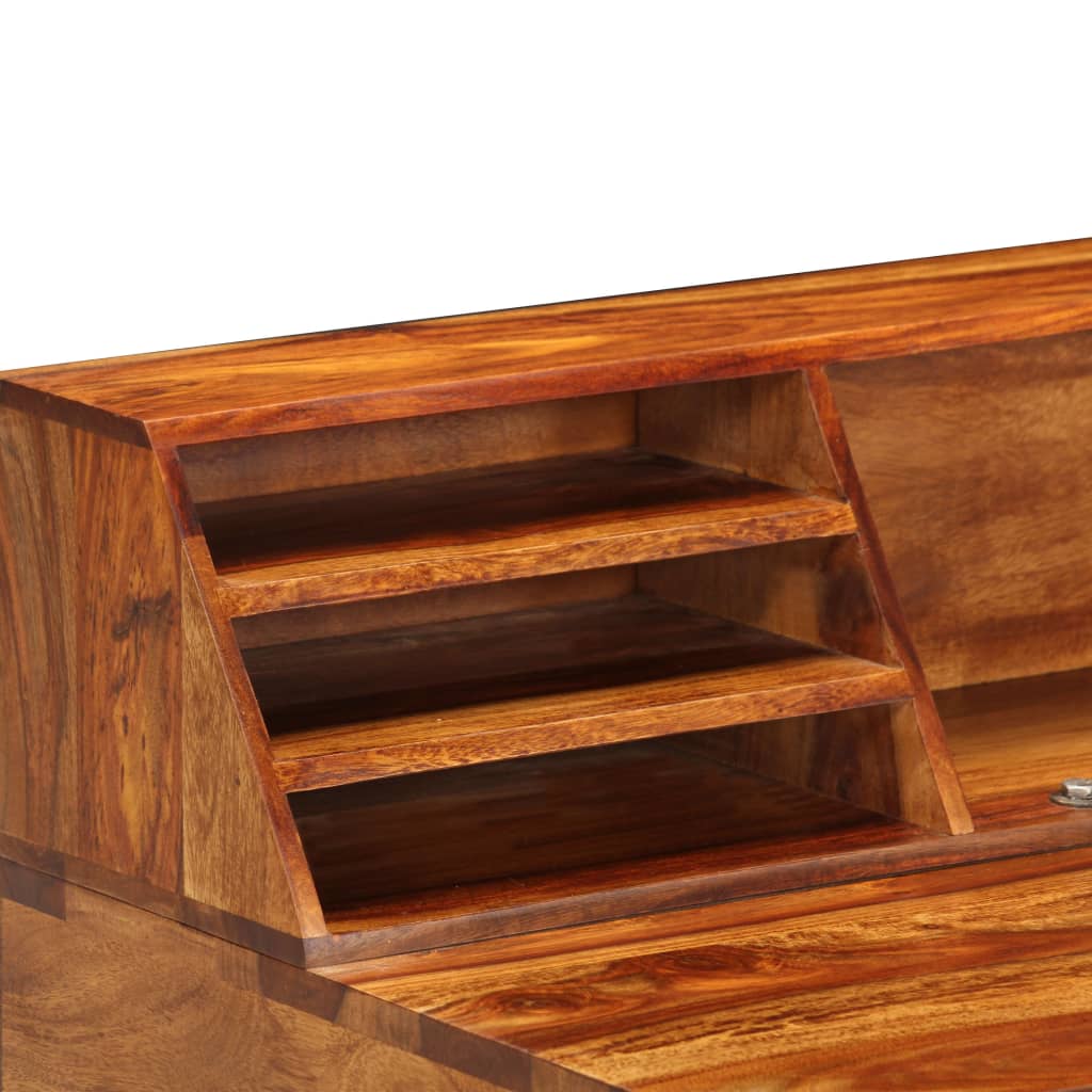 vidaXL Bureau 110x50x94 cm Bois solide de Sesham et acier
