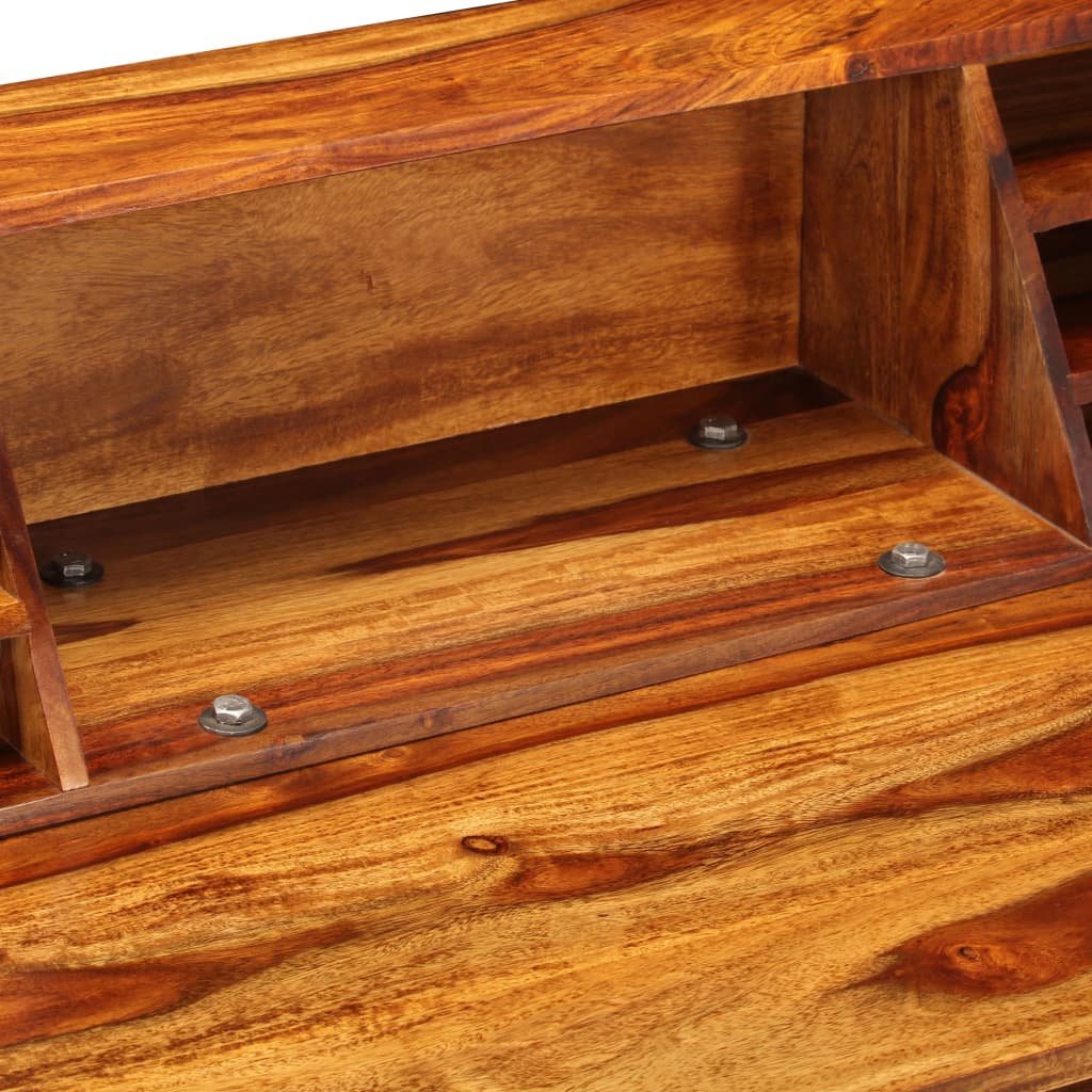 vidaXL Bureau 110x50x94 cm Bois solide de Sesham et acier