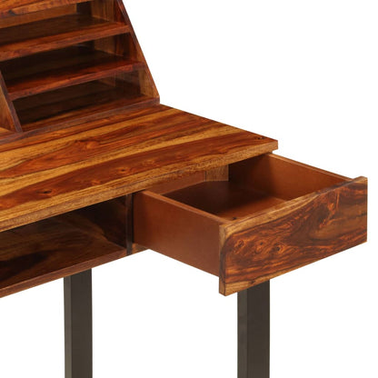 vidaXL Bureau 110x50x94 cm Bois solide de Sesham et acier