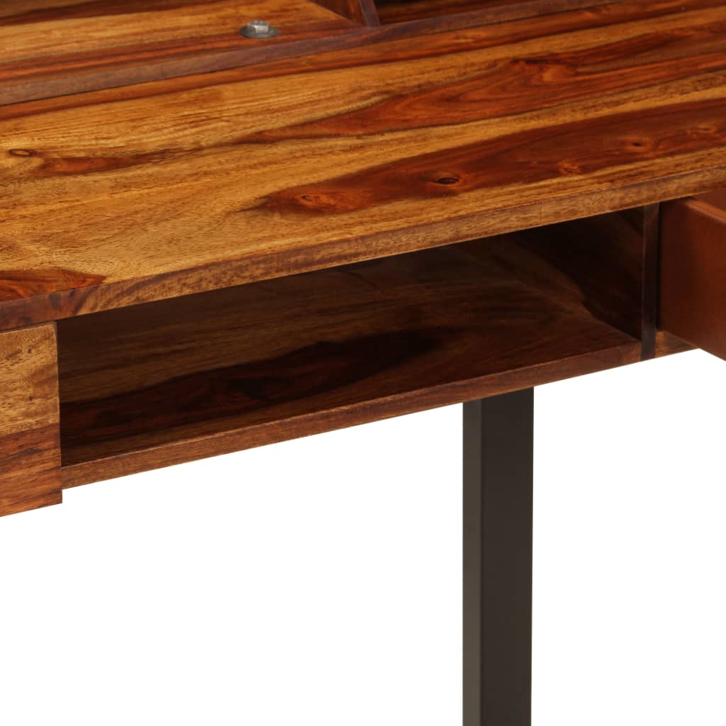 vidaXL Bureau 110x50x94 cm Bois solide de Sesham et acier