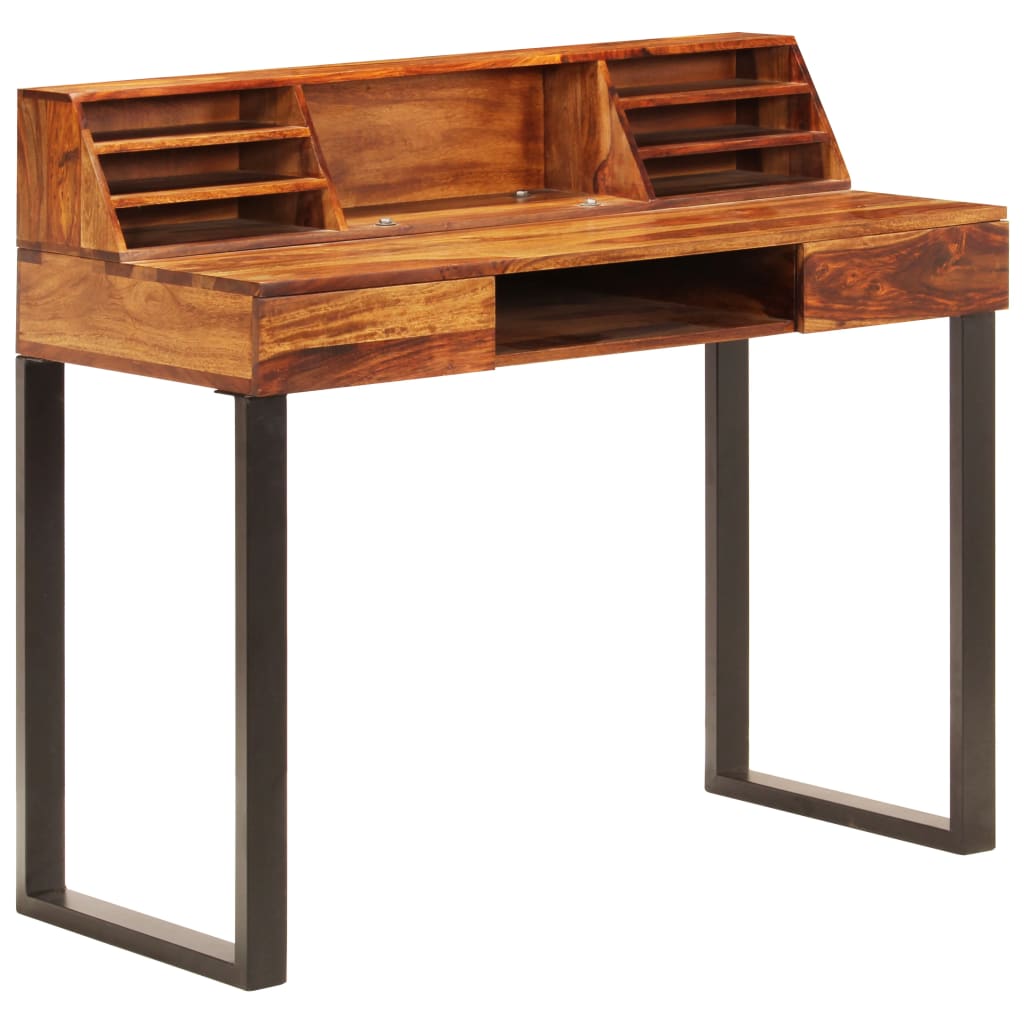 vidaXL Bureau 110x50x94 cm Bois solide de Sesham et acier