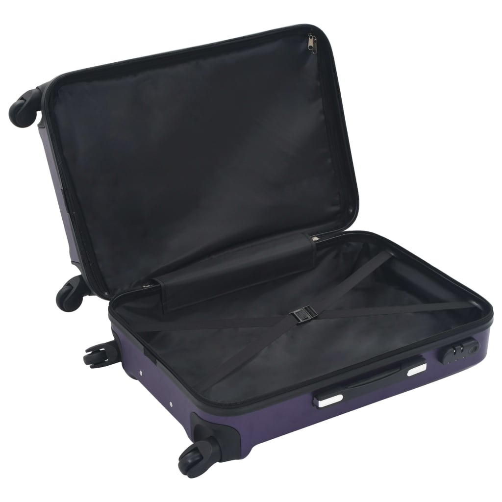 vidaXL Valise rigide 3 pcs Violet ABS